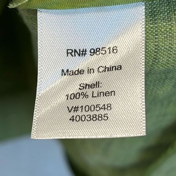 COLDWATER CREEK 100% Linen Utility Button Jacket Drawstring Hem Green Large EUC - Picture 11 of 12